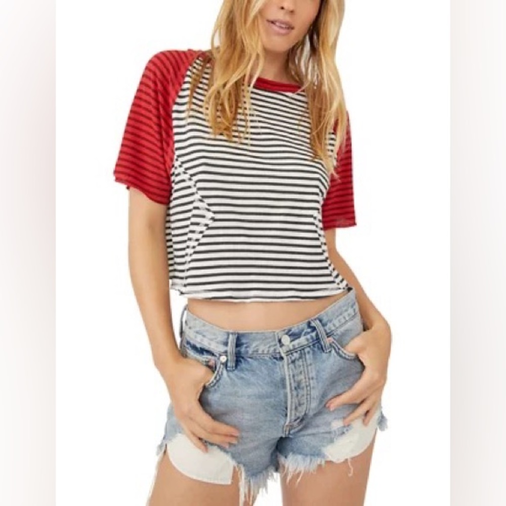 NWOT Free People Sammie Printed T-Shirt